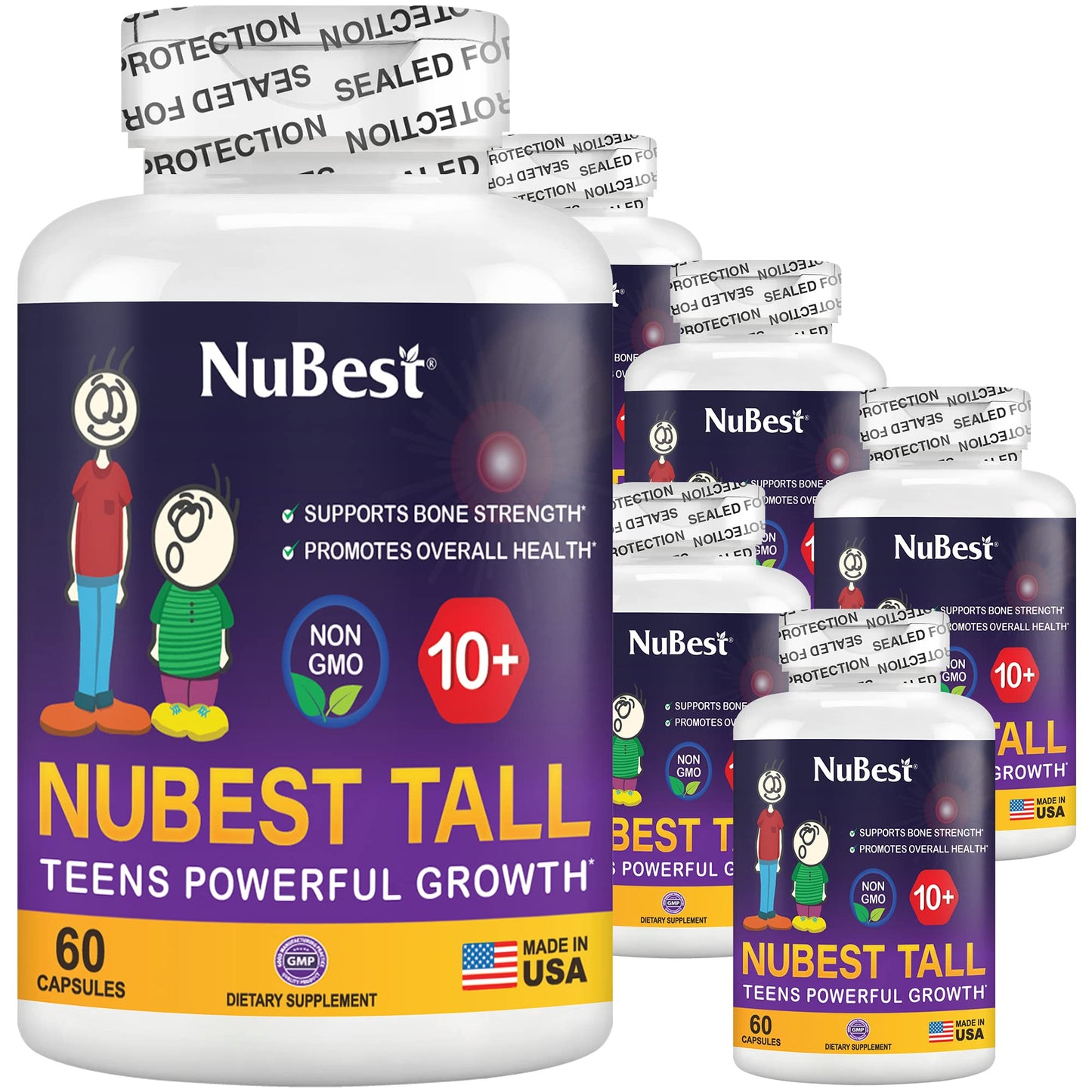NuBest Tall 10+ Premium Bone Strength Formula, Enhanced Immunity and Overall Health for Age 10+ with Calcium, Vitamin D3, Vitamin K2, and Multivitamins | 60 Capsules | 1 Month Supply Nirvana Guru