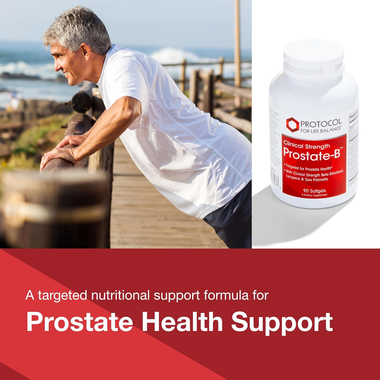 PROTOCOL FOR LIFE BALANCE Prostate-B Clinical Strength - Prostate Health Supplement for Men - with Beta Sitosterol, Lycopene & Saw Palmetto - Halal & Dairy Free - 90 Softgels Nirvana Guru