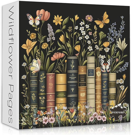 Wildflowers Puzzles for Adults 1000 Pieces, PICKFORU Wildflower Pages Jigsaw Puzzle, Vintage Book Puzzles for Book Lover, Plant Floral Flowers Puzzle as Home Decor nirvanaguru