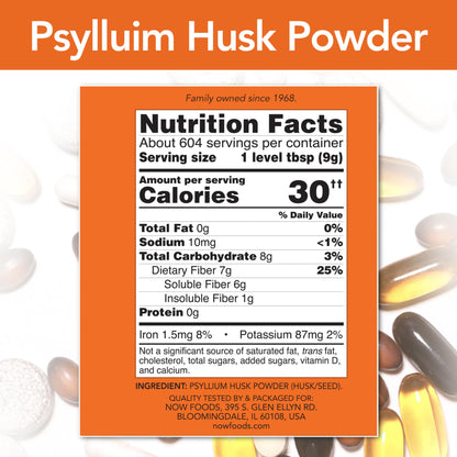 NOW Foods Supplements, Psyllium Husk Powder, Non-GMO Project Verified, Soluble Fiber, 24-Ounce - Nirvana Guru