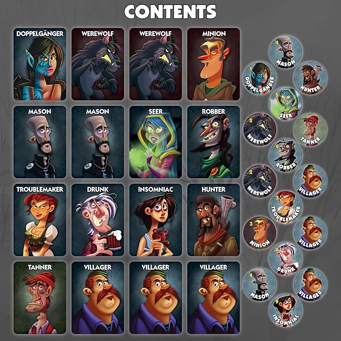 One Night Ultimate Werewolf – Fun Party Game for Kids & Adults | Engaging Social Deduction | Fast-Paced Gameplay | Hidden Roles & Bluffing, Black nirvanaguru