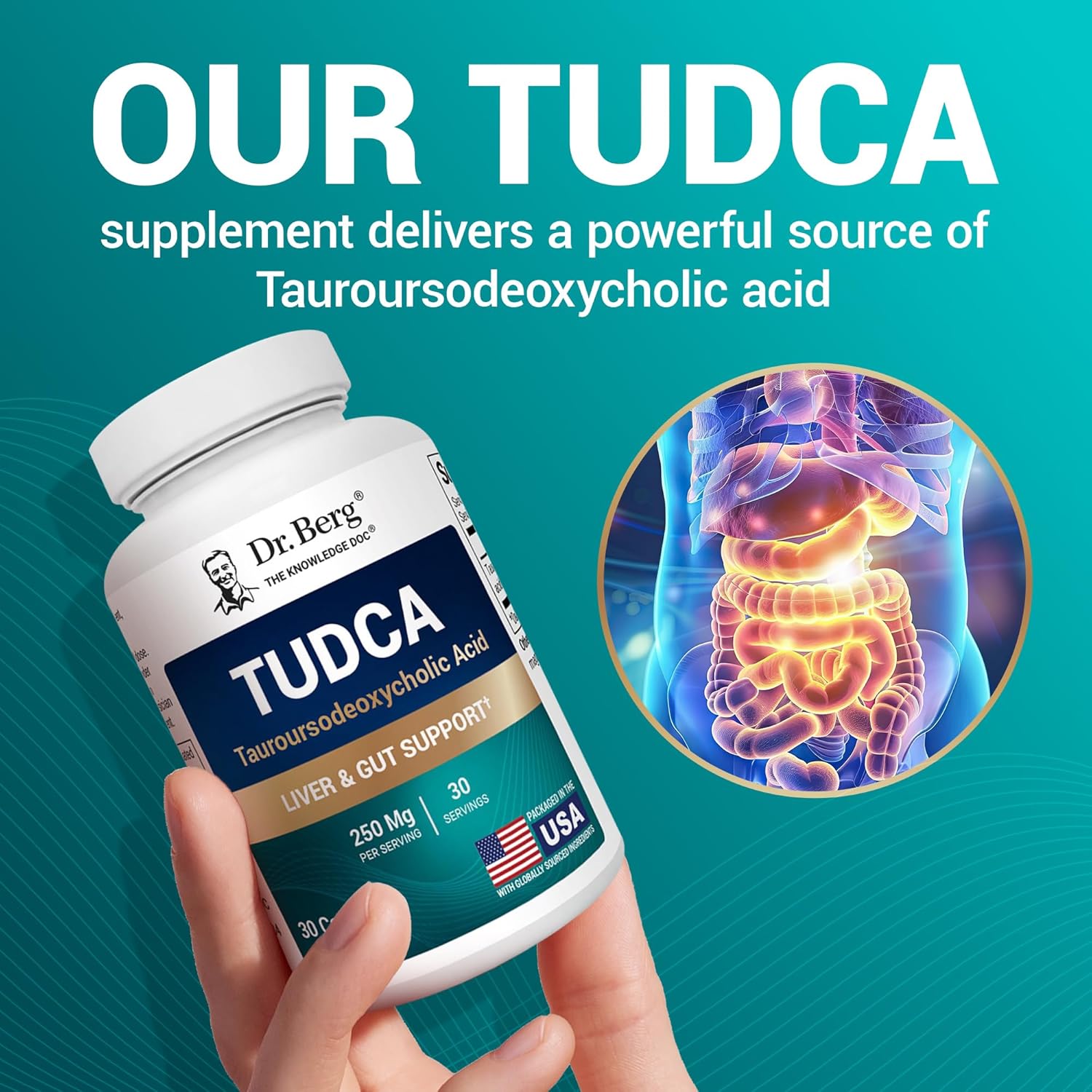 Dr. Berg TUDCA Supplement (Tauroursodeoxycholic Acid) - Powerful Formula for Liver Health, Bile Flow, Gallbladder Support, and Digestive Health* - 30 Capsules Nirvana Guru