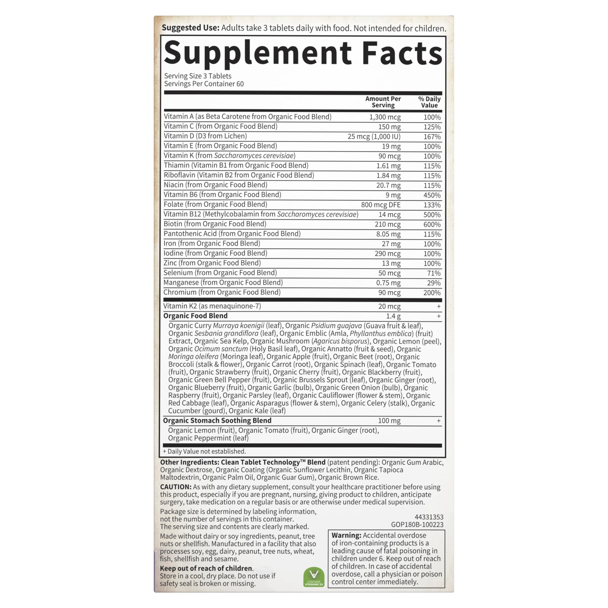 Garden of Life Organics Prenatal Vitamins - 30 Tablets, Prenatal Once Daily Whole Food Vitamins for Women with Folate not Folic Acid, Vitamin D3, Iron, Vegan One a Day Prenatal Multivitamin - Nirvana Guru