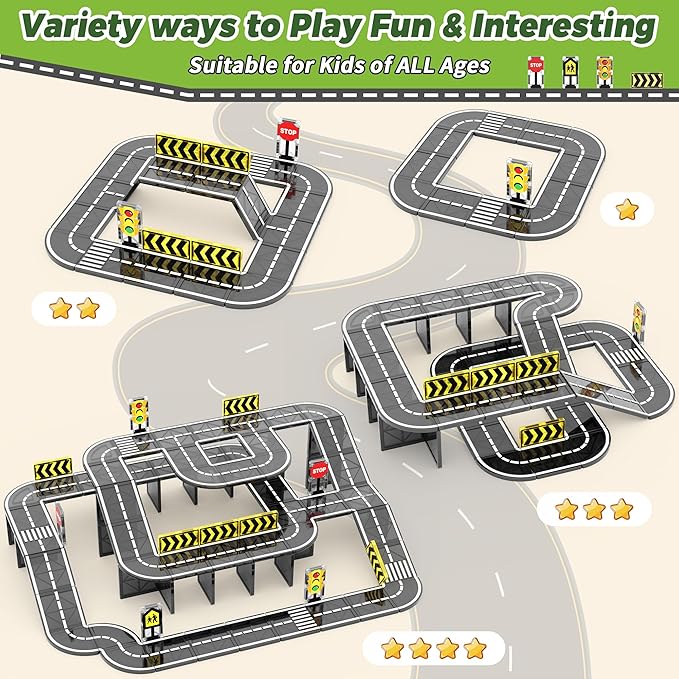 Magnetic Tiles Road Expansion Set, STEM Magnetic Building Blocks for Kids Ages 3-5 4-8 5-7, Preschool Learning Sensory Kids Toys for Toddler Birthday Nirvana Guru