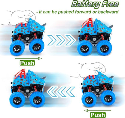 LODBY Dinosaur Toys for 2 3 4 5 Year Old Boys - Monster Truck Toys for Toddlers Boys Ages 2-4-6 - Push and Go Cars Dinosaur Toys for Kids 3-5 Year Old Boy Christmas Birthday Gifts nirvanaguru