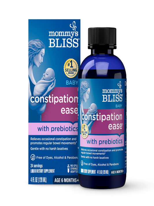 Mommy's Bliss Constipation Ease + Prebiotics, Relieves Occasional Constipation, Gentle & Safe, No Harsh Laxatives, 4 Fl Oz Bottle (Pack of 1) Nirvana Guru