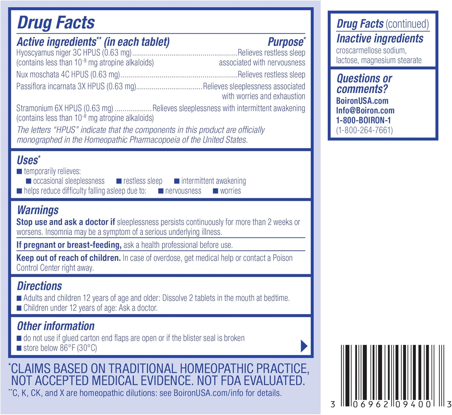 Boiron SleepCalm Sleep Aid for Deep, Relaxing, Restful Nighttime Sleep - Melatonin-Free and Non Habit-Forming - 60 Count (Pack of 2) - Nirvana Guru