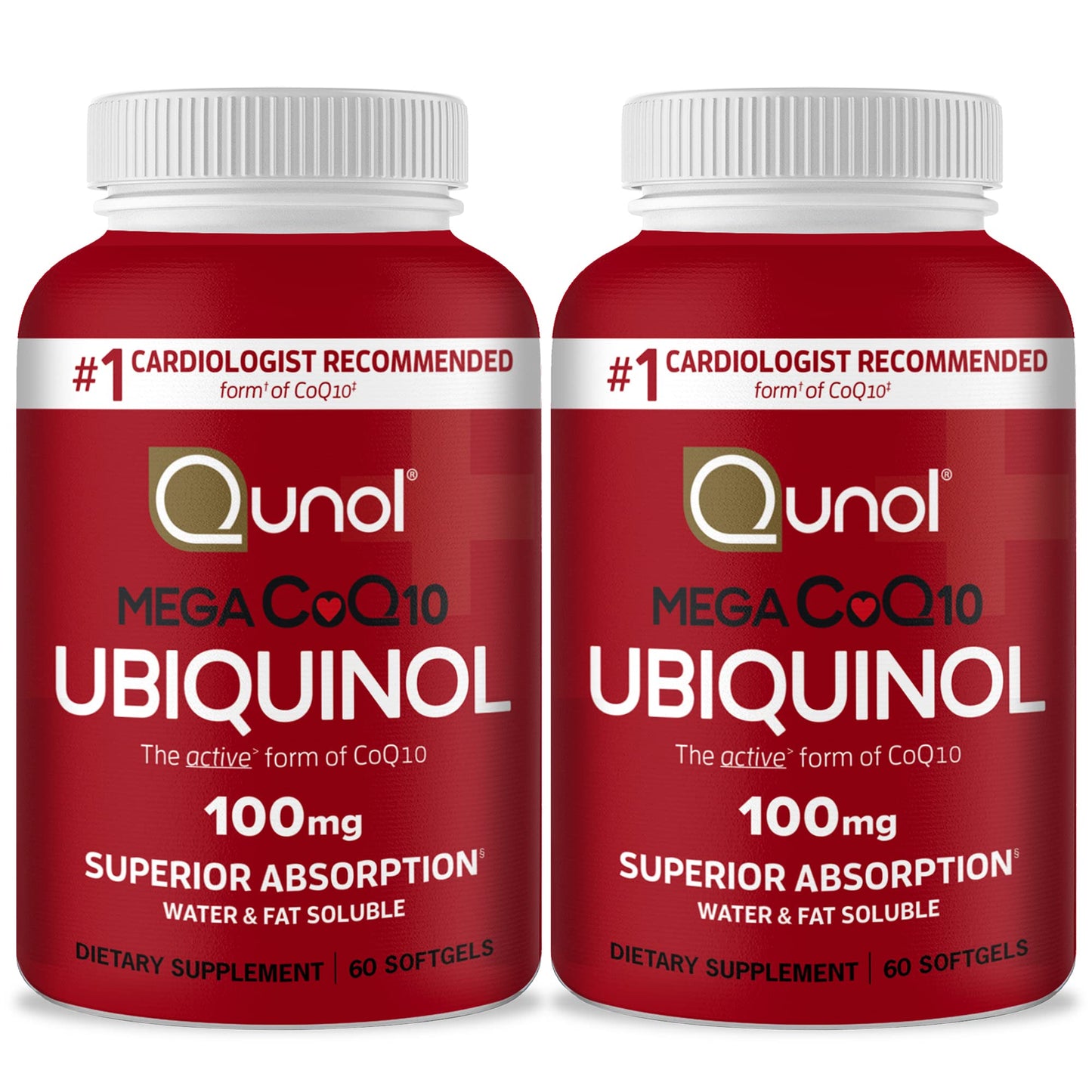 Qunol Mega Ubiquinol 100mg CoQ10, Superior Absorption, Patented Water and Fat Soluble Natural Supplement Form of Coenzyme Q10, Antioxidant for Heart Health, 100 Count Softgels Nirvana Guru