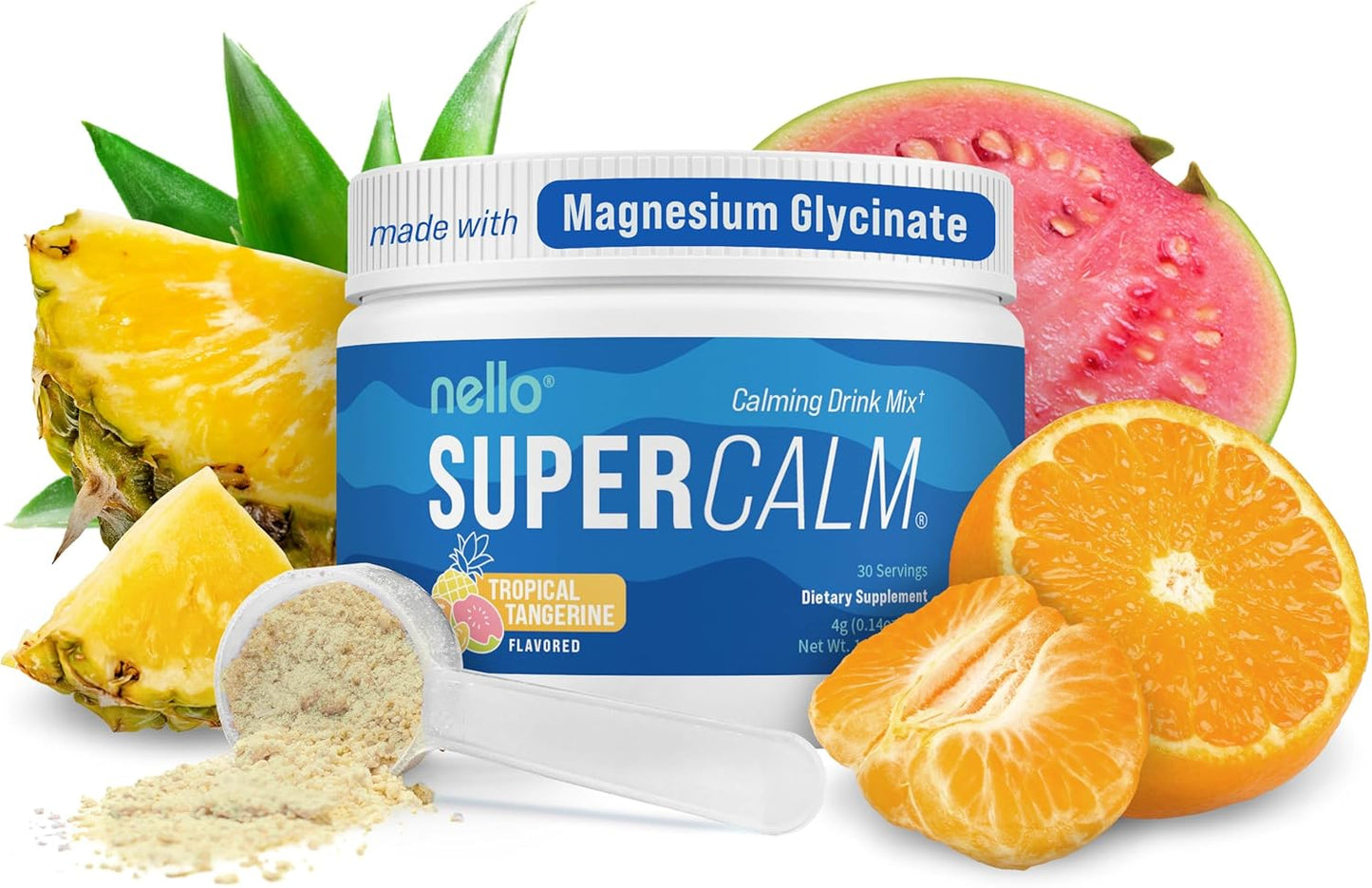 Supercalm Powdered Drink Mix, Raspberry Lemonade, L Theanine, Ksm-66 Ashwagandha, Magnesium Glycinate, Vitamin D 3, Supplements for Relaxation & Focus, No Sugar, Non GMO, On The Go, 20 Ct