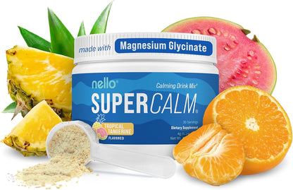 Supercalm Powdered Drink Mix, Raspberry Lemonade, L Theanine, Ksm-66 Ashwagandha, Magnesium Glycinate, Vitamin D 3, Supplements for Relaxation & Focus, No Sugar, Non GMO, On The Go, 20 Ct