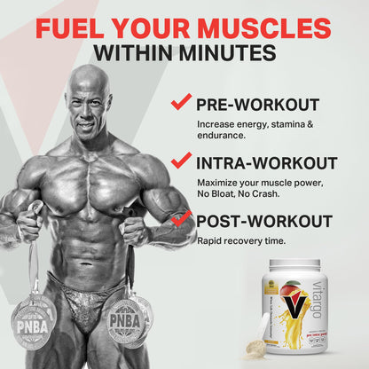 Vitargo Carbohydrate Powder, 2X Faster Absorbing, 4.4 LB Plain, Pre, Intra & Post, Sugar-Free Complex Carb Powder for Recovery, Endurance & Muscle Gain, Made in USA Nirvana Guru