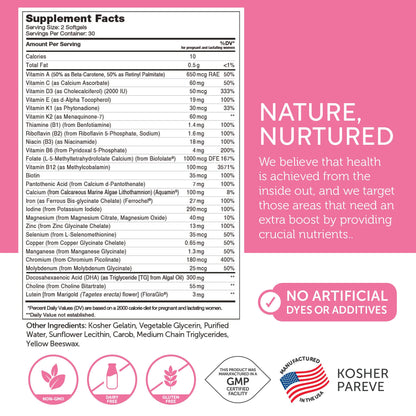 Zahler Prenatal Vitamin with DHA & Folate - DHA Supplements & Prenatal Multivitamin for Mother and Child - Kosher Prenatal DHA Prenatal Vitamins with Iron, Pre Natal Softgels 60 Count - Nirvana Guru