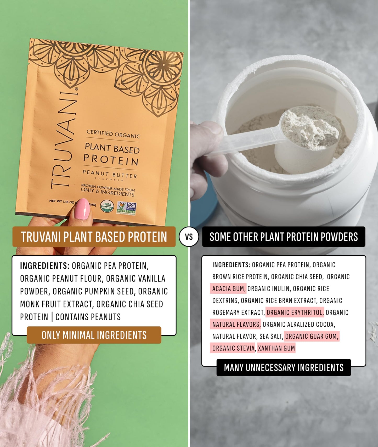 Truvani Vegan Protein Powder | Vanilla | 20g Organic Plant Based Protein | 18 Servings | Keto | Gluten & Dairy Free | Low Carb | No Added Sugar
