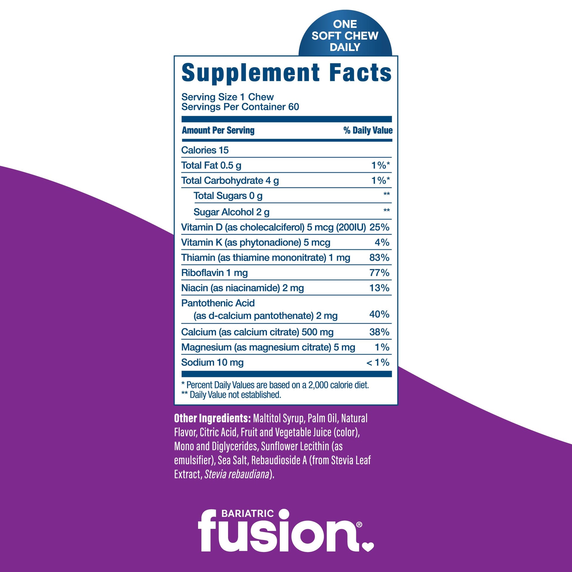 Bariatric Fusion Bariatric Calcium Chews | Calcium Citrate with Vitamin D3 Calcium Supplement Bariatric Vitamin | Sugar Free Calcium Citrate Chewable | Calcium Citrate 500mg | Caramel | 60 Count Nirvana Guru