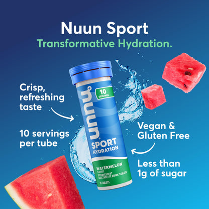 Nuun Sport Electrolyte Tablets with Magnesium, Calcium, Potassium, Chloride & Sodium, Gluten Free & Vegan, Strawberry Lemonade, 4 Pack (40 Servings Total)
