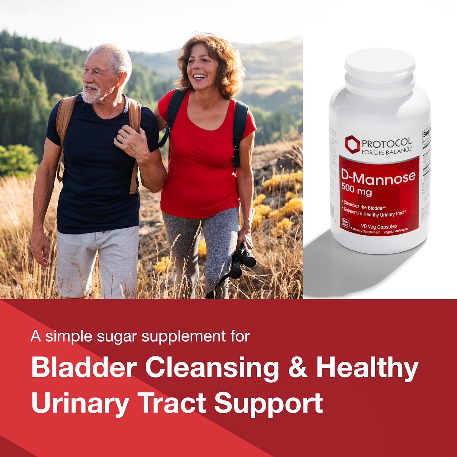 Protocol D-Mannose - 500mg - Bladder Cleanse - Support Healthy Urinary Tract* - for Men & Women - Kosher & Non-GMO - 90 Veg Capsules Nirvana Guru
