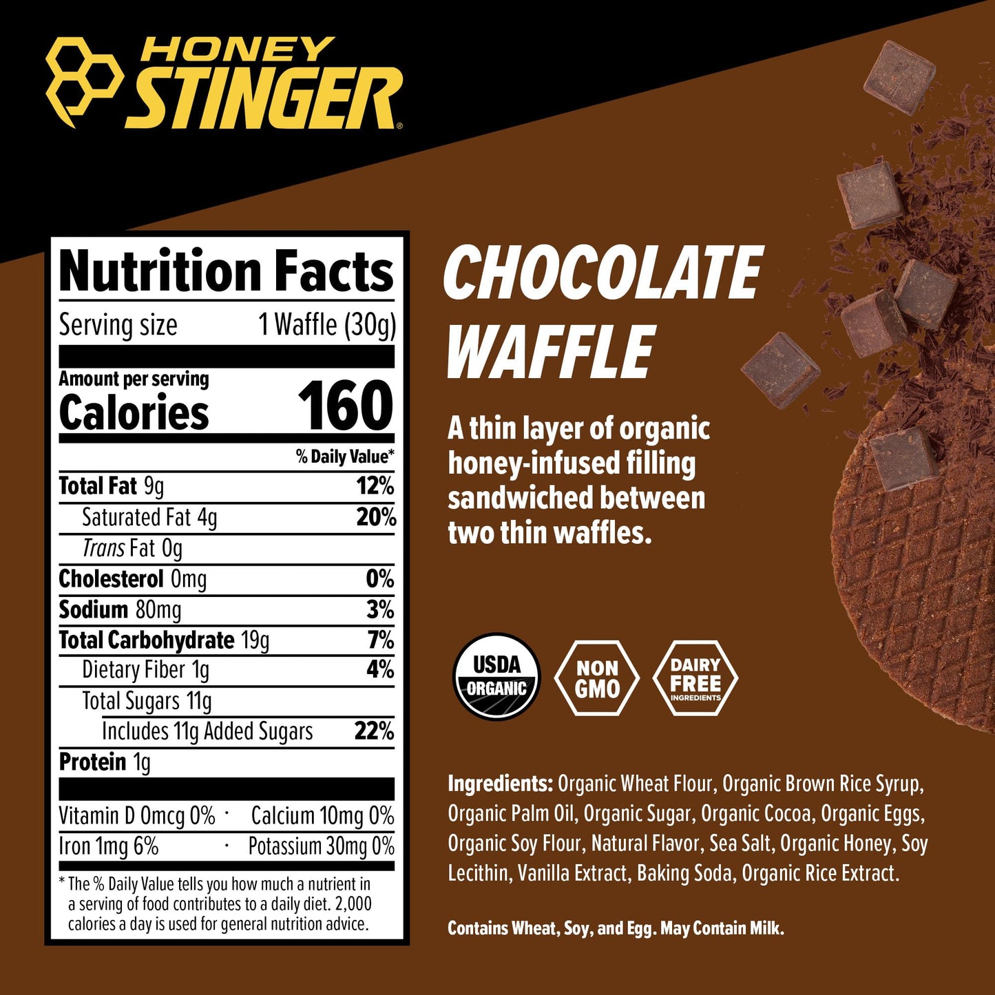 Honey Stinger Organic Honey Waffle Energy Stroopwafel for Exercise, Endurance and Performance Sports Nutrition for Home & Gym, Pre and Post Workout Box of 16 Waffles, 16.96 Ounce (Pack of 16)