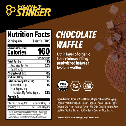 Honey Stinger Organic Honey Waffle Energy Stroopwafel for Exercise, Endurance and Performance Sports Nutrition for Home & Gym, Pre and Post Workout Box of 16 Waffles, 16.96 Ounce (Pack of 16)