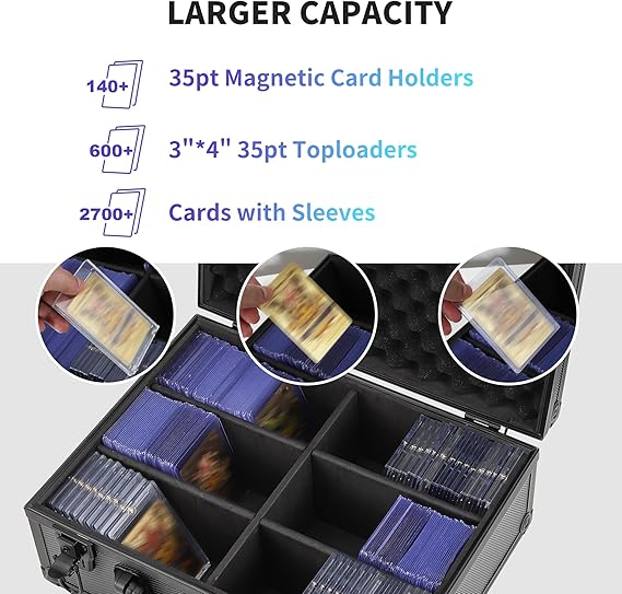 Toploader Storage Box for 3" x 4" 35pt Rigid Card, Top Loader Card Storage Hard Case, Sports Card Storage Boxes for Trading Cards, Top Loaders Holder (Holds 600+ Toploaders) Nirvana Guru