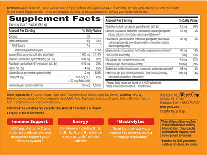 Emergen-C 1000mg Vitamin C Powder for Daily Immune Support Caffeine Free Vitamin C Supplements with Zinc and Manganese, B Vitamins and Electrolytes, Super Orange Flavor - 30 Count Nirvana Guru