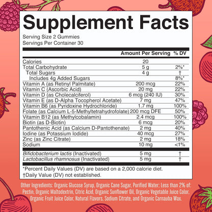 MaryRuth Organics Kids Vitamins | USDA Organic | Multivitamin Gummies + Postbiotics for Ages 4+ | Lactobacillus Rhamnosus | Vegan | Non-GMO | 60 Count - Nirvana Guru