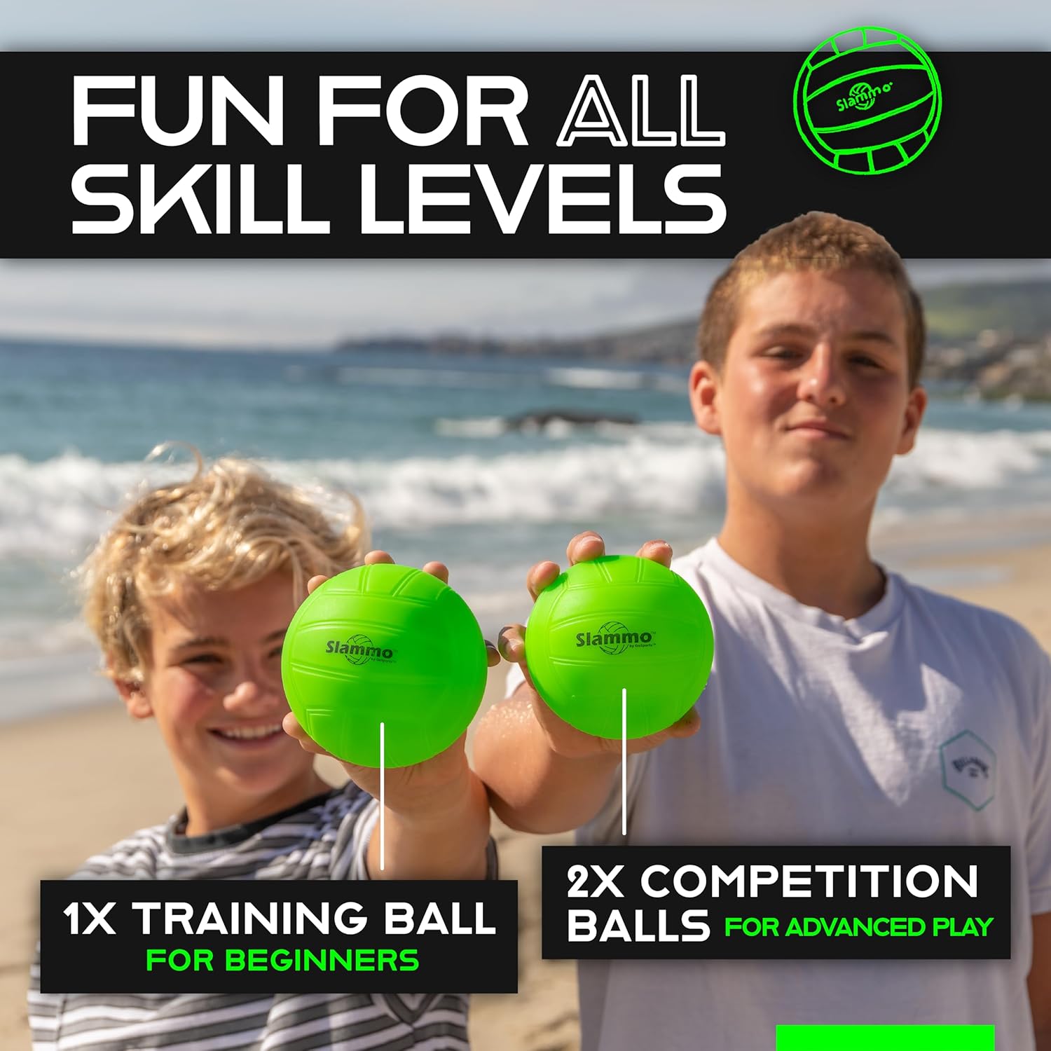 GoSports Slammo Game Set (Includes 3 Balls, Carrying Case and Rules) - Outdoor Lawn, Beach & Tailgating Roundnet Game for Kids, Teens & Adults Nirvana Guru