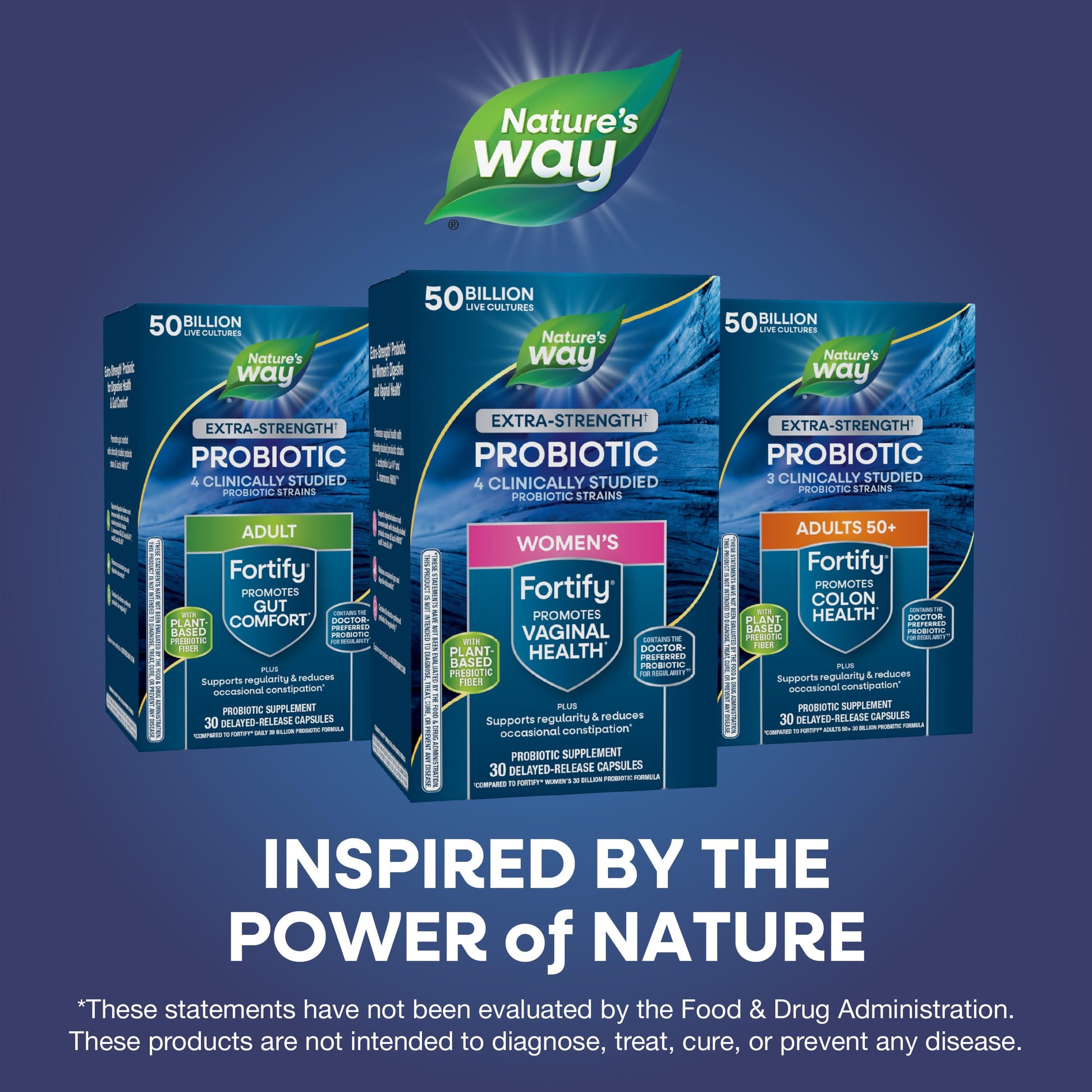 Nature's Way Women's Extra Strength** Fortify Probiotic, 50 Billion Live Cultures, Supports Digestive, Vaginal, & Immune Health*, Plant-Based Prebiotic Fiber, Non-GMO, 30 Capsules (Packaging May Vary) - Nirvana Guru