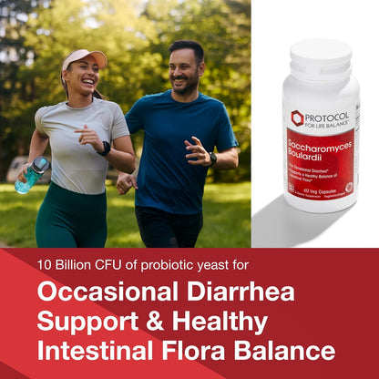 PROTOCOL FOR LIFE BALANCE Saccharomyces Boulardii - 10 Billion CFU - Probiotic Supplement - Support Gut Health & Digestive Health - Relieves Occasional Diarrhea - Halal & Kosher - 60 Veg Caps Nirvana Guru