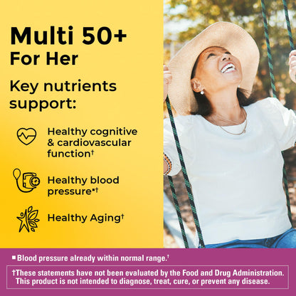 Nature Made Multivitamin For Her 50+ with No Iron, Womens Multivitamin for Daily Nutritional Support, Multivitamin for Women, 90 Tablets, 90 Day Supply - Nirvana Guru