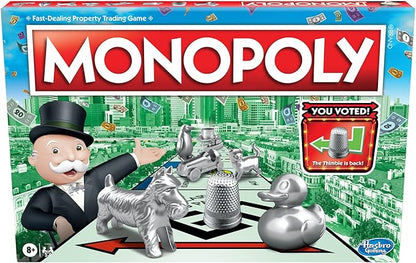 Monopoly Game, Family Board Games for 2 to 6 Players & Kids Ages 8 and Up, Includes 8 Tokens (Token Vote Edition) nirvanaguru