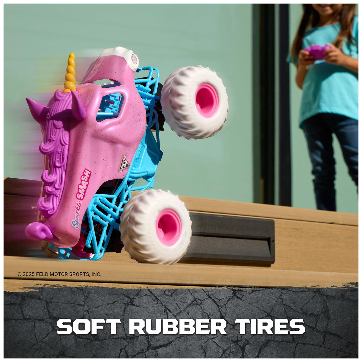 Monster Jam, Official Sparkle Smash Remote Control Vehicle Indoor & Outdoor, 1:15 Scale, 2.4 GHz, Toys for Boys and Girls Ages 4 and Up