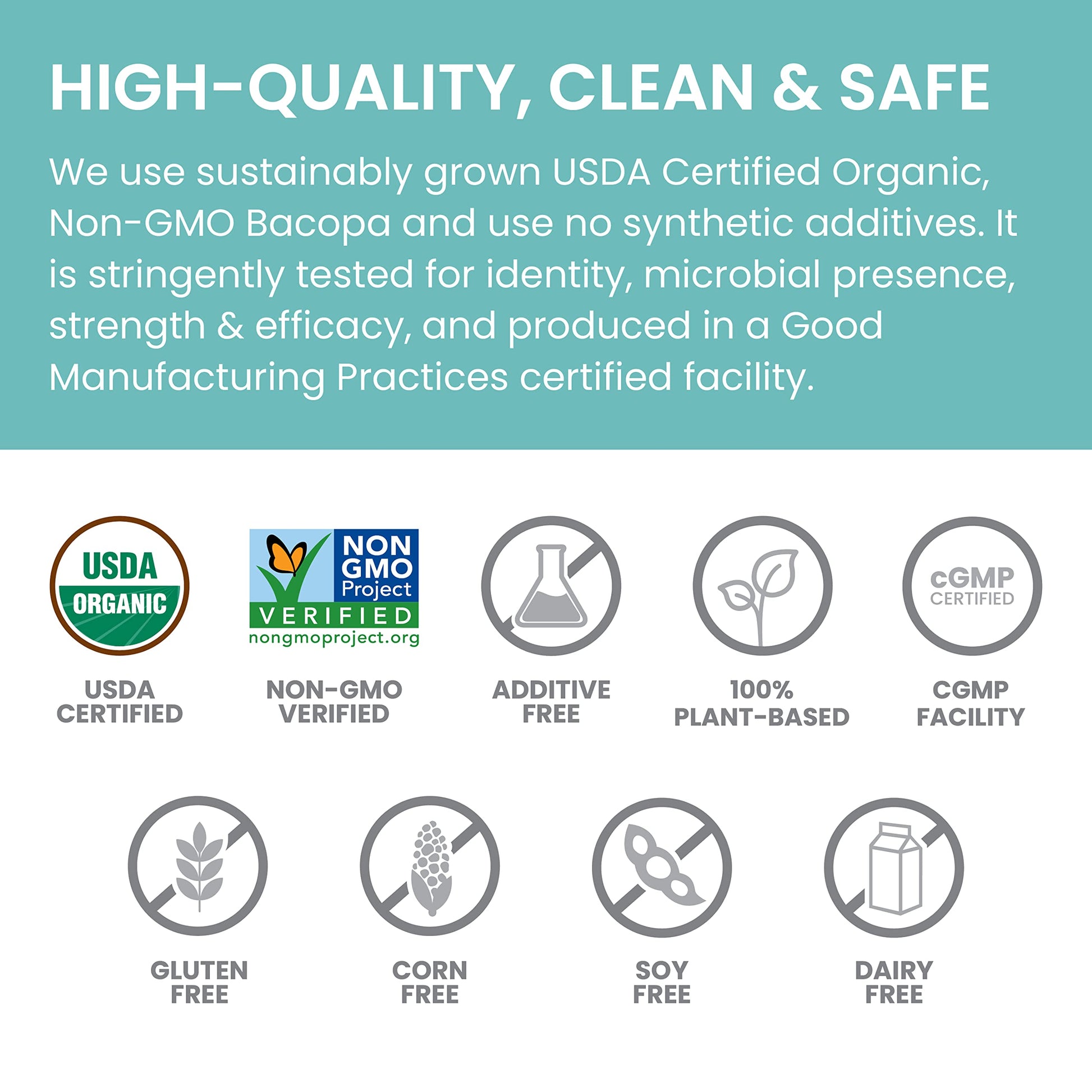 Himalaya Organic Bacopa Monnieri Nootropic Herbal Supplement, Supports Calm, Memory, Cognition, USDA Certified Organic, Non-GMO, 750 mg, 60 Plant-Based Caplets, 60 Day Supply - Nirvana Guru