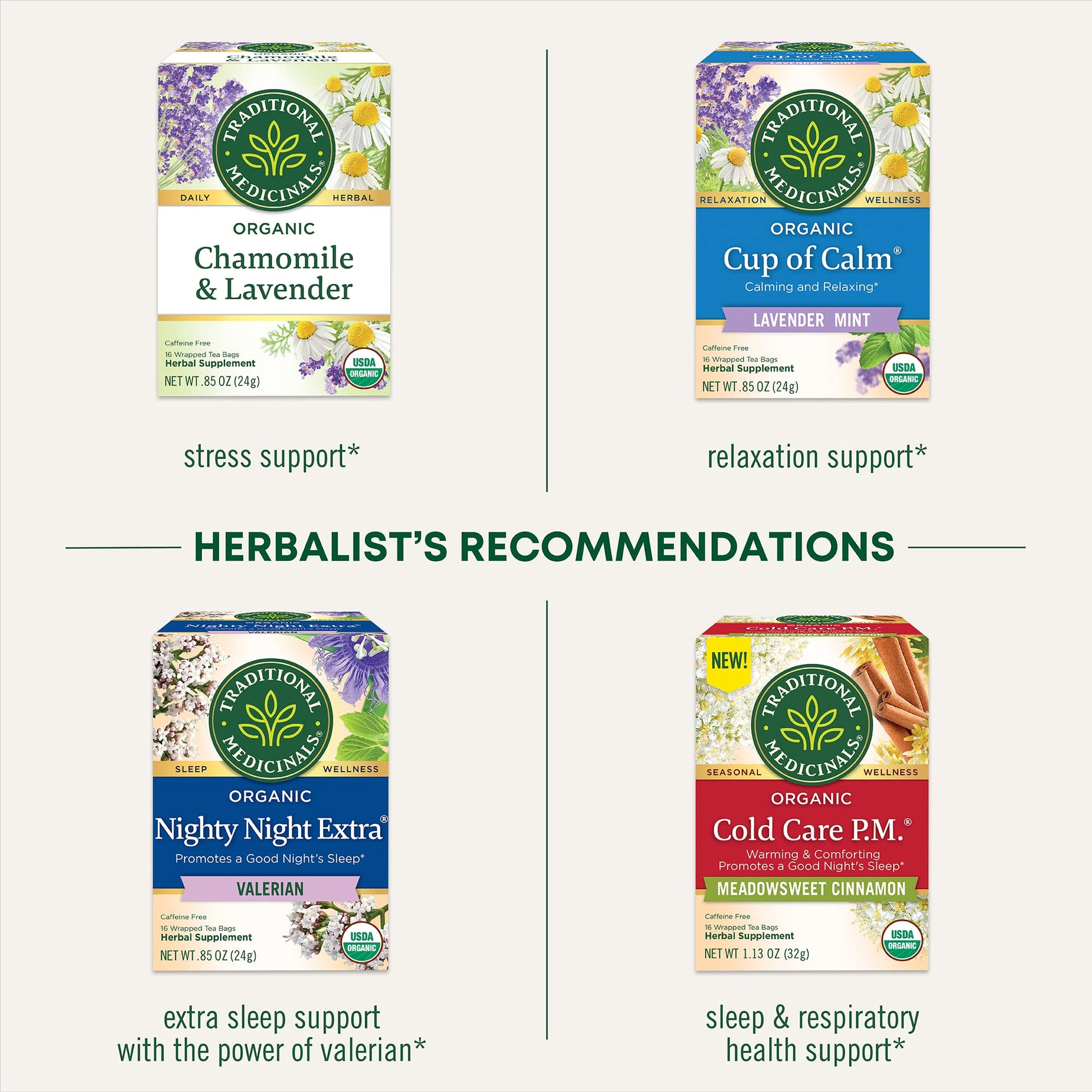 Traditional Medicinals Organic Nighty Night Extra Tea With Valerian Root for Relaxation, 16 Tea Bags (Pack of 1) - Nirvana Guru