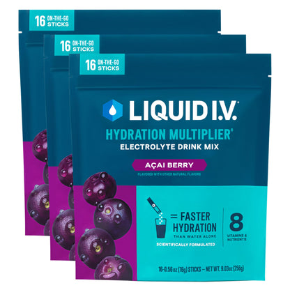 Liquid I.V.® Hydration Multiplier - Passion Fruit | Electrolyte Powder Drink Mix | 3 Pack (48 Servings) - Nirvana Guru