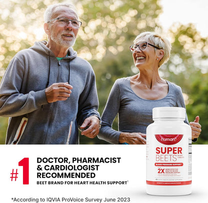 HumanN SuperBeets Heart Tablets Smooth Coat 500mg – Non-GMO Powder – Clinically Studied Antioxidants, 60 Count - Nirvana Guru