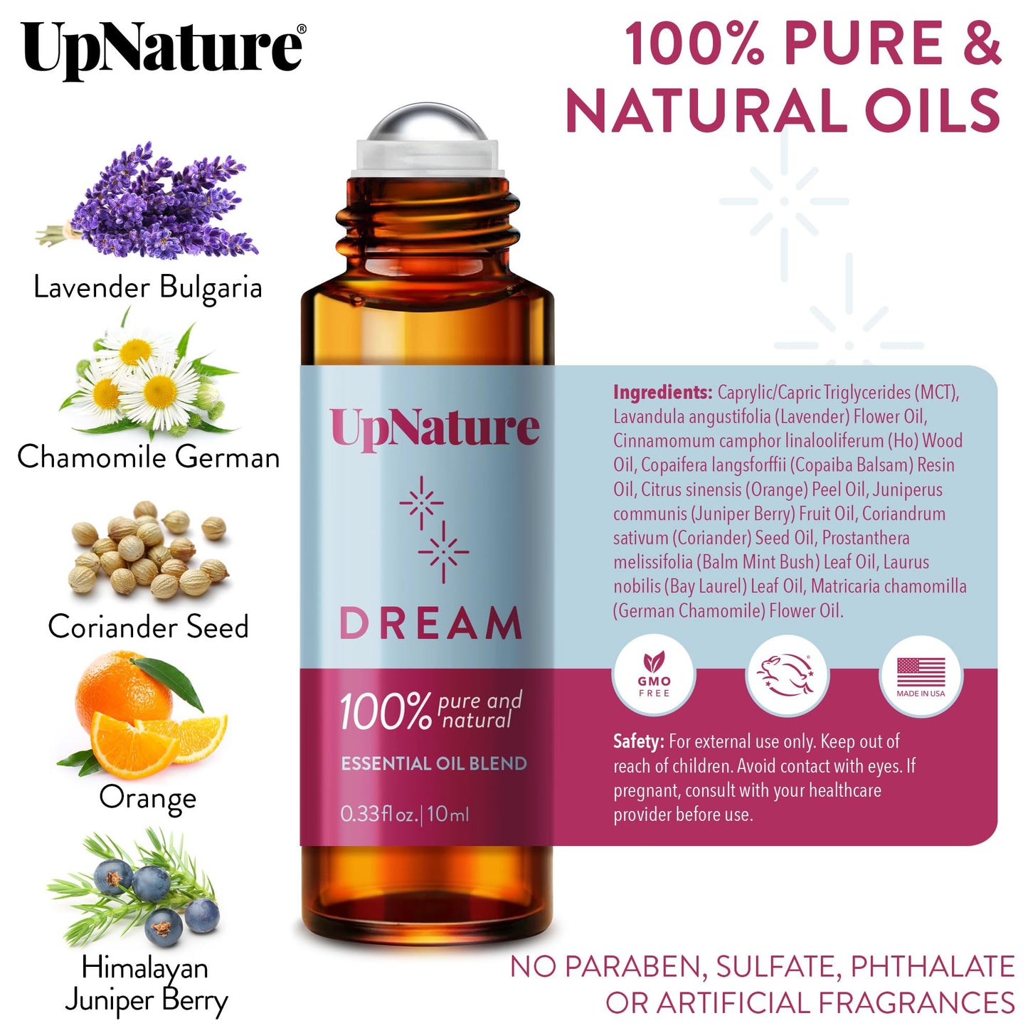 UpNature Lavender Essential Oil Pure Roll On - 100% Natural Lavender Oil for Skin