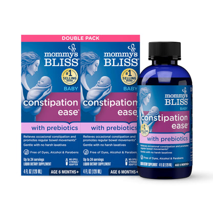 Mommy's Bliss Constipation Ease + Prebiotics, Relieves Occasional Constipation, Gentle & Safe, No Harsh Laxatives, 4 Fl Oz Bottle (Pack of 1) Nirvana Guru