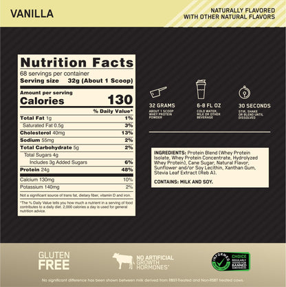 Optimum Nutrition Gold Standard 100% Whey Protein Powder, Double Rich Chocolate, 2 Pound (Packaging May Vary) - Nirvana Guru