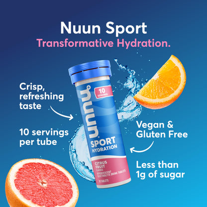 Nuun Sport Electrolyte Tablets with Magnesium, Calcium, Potassium, Chloride & Sodium, Gluten Free & Vegan, Strawberry Lemonade, 4 Pack (40 Servings Total)