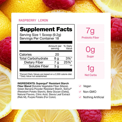 Supergut Gut Healthy GLP-1 Booster - High Fiber GLP-1 Supplement Powder for Women & Men - Sugar-Free Drink Mix for Gut Health (15 Servings)