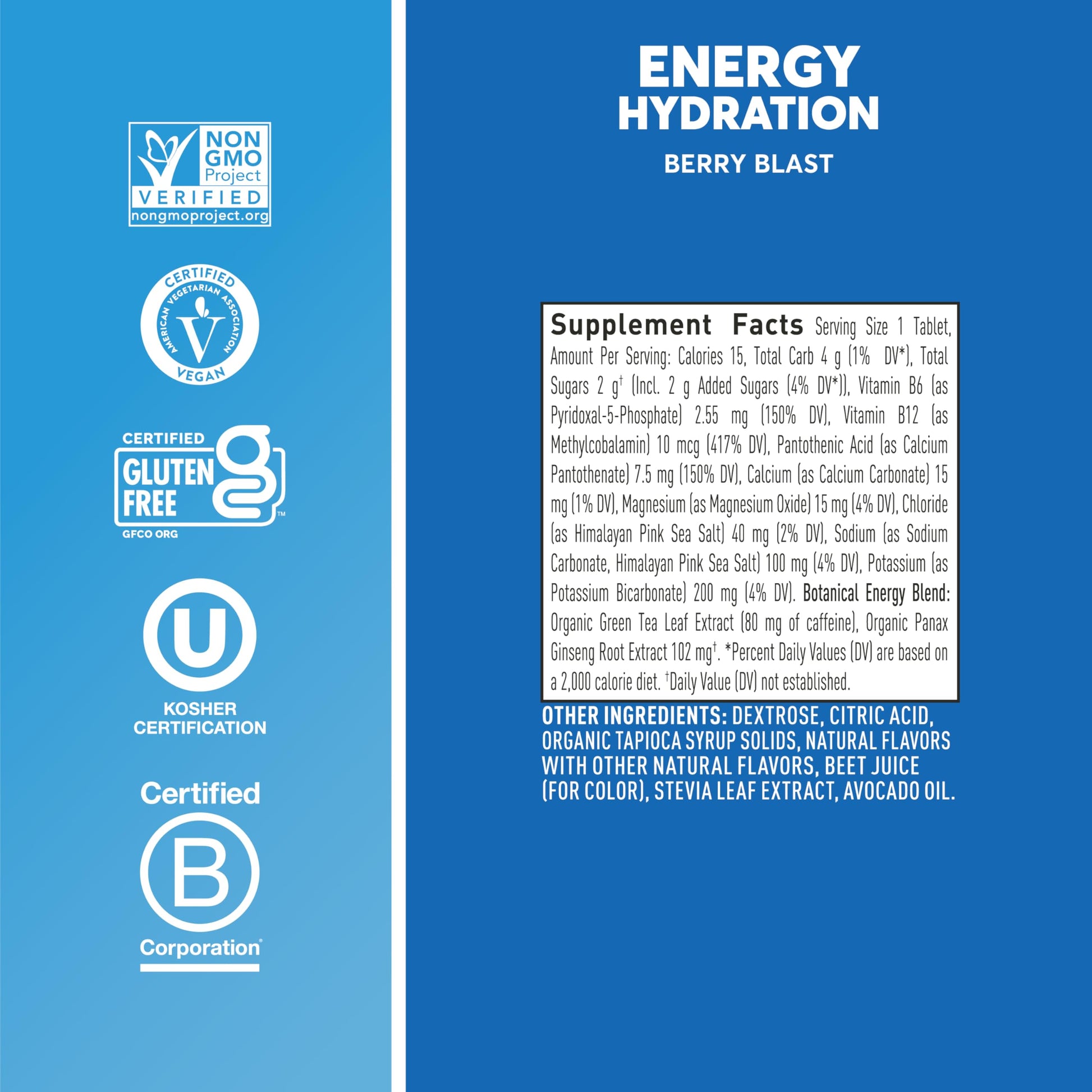 Nuun Energy Electrolyte Tablets with Ginseng, Caffeine from Green Tea Extract, Vitamin B12, B6, B5, Magnesium & 4 Other Electrolytes, Gluten Free & Vegan, Tropical Punch, 8 Pack (80 Servings Total) Nirvana Guru