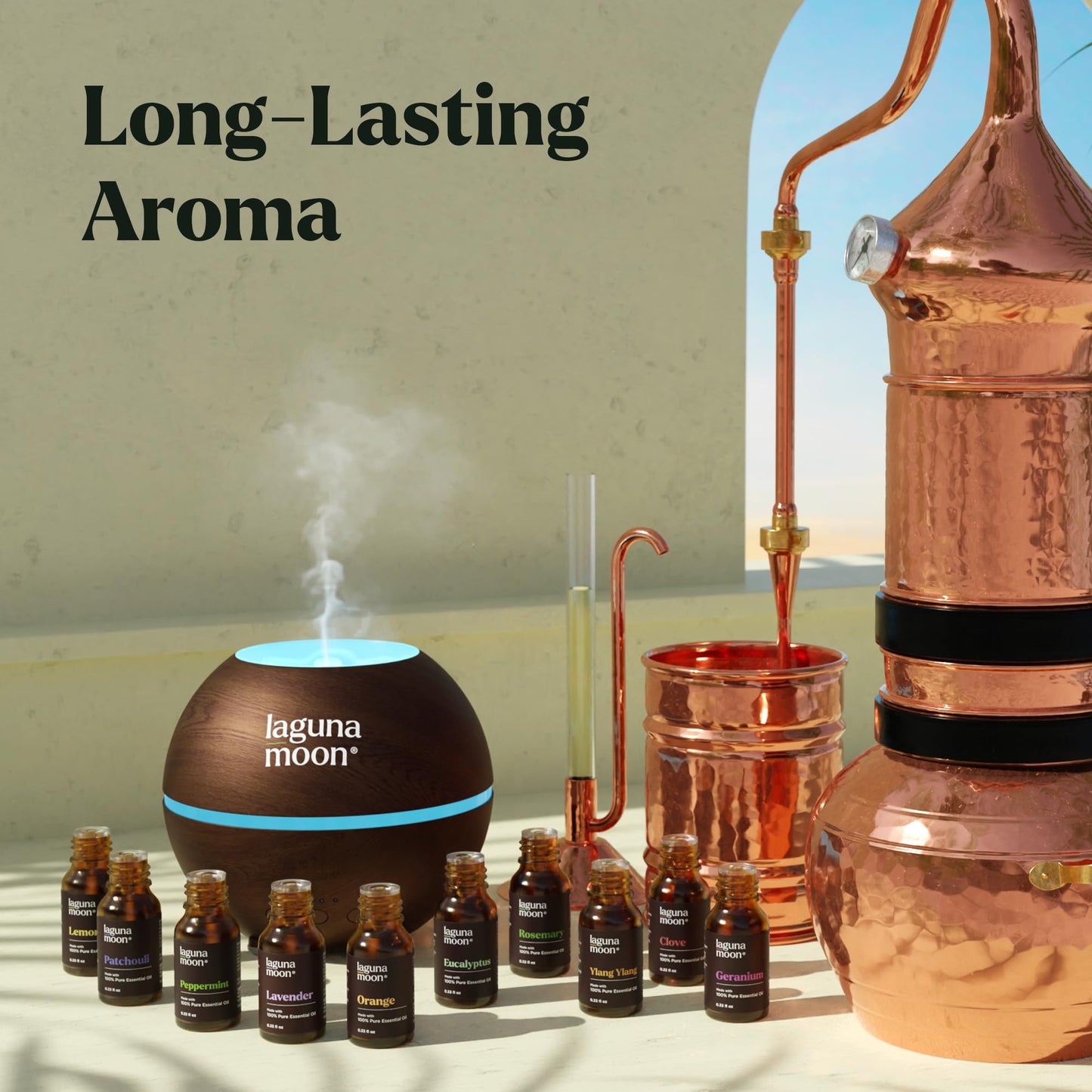 Lagunamoon Lavender Essential Oil - Pure Essential Oils for Diffusers, Humidifiers, Aromatherapy, Cars, Yoga, Home Essentials - Relaxing Fragrance Scents for Fresheners and Candle Making (150ml)
