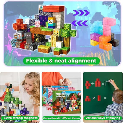 150 PCS Magnetic Blocks - Building Block for Kids Ages 4-8, Magnet Blocks Cubes Tiles Constructions Toys Girl Boy, STEM Educational Montessori Stacking Toy, Sensory Play Game Preschool Learning Gifts Nirvana Guru