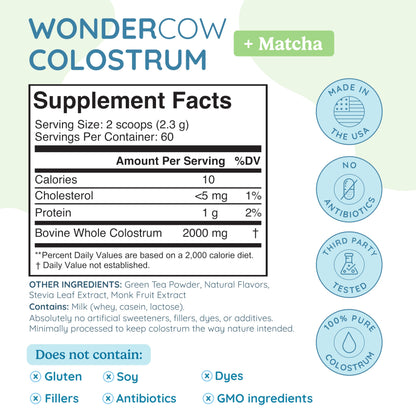 Colostrum Supplement Powder for Gut Health, Immune Support, Muscle Recovery & Wellness | Natural IgG Pure Whole Bovine Colostrum Superfood, Unflavored, 60 Servings Nirvana Guru