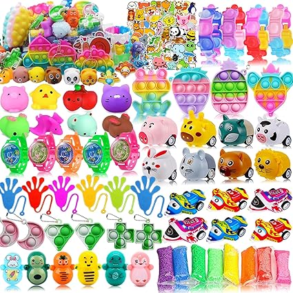 126 Pcs Pop Party Favors for Kids, Treasure Box Toys for Classroom Prizes, Pinata Stuffers, Goodie Bag Filler, Treasure Chest, Carnival Bulk Small Toys, Easter Basket Egg Fillers nirvanaguru