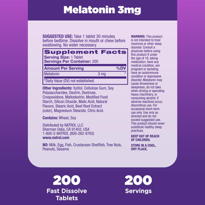 Natrol Melatonin 3 mg Time Release, Dietary Supplement to Minimize Wake Ups, Nighttime Sleep Aid, 100 Tablets, Up to a 100 Day Supply Nirvana Guru