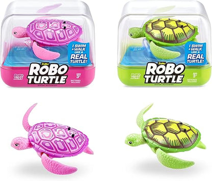 ROBO ALIVE Robo Turtle Robotic Swimming Turtle (Green + Pink) by ZURU Water Activated, Comes with Batteries, Exclusive (2 Pack) nirvanaguru