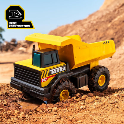 Tonka Steel Classics Mighty Dump Truck - Made with Steel & Sturdy Plastic, Yellow Toy Construction Truck, Boys and Girls, Kids, Toddlers, Ages 3+ Nirvana Guru
