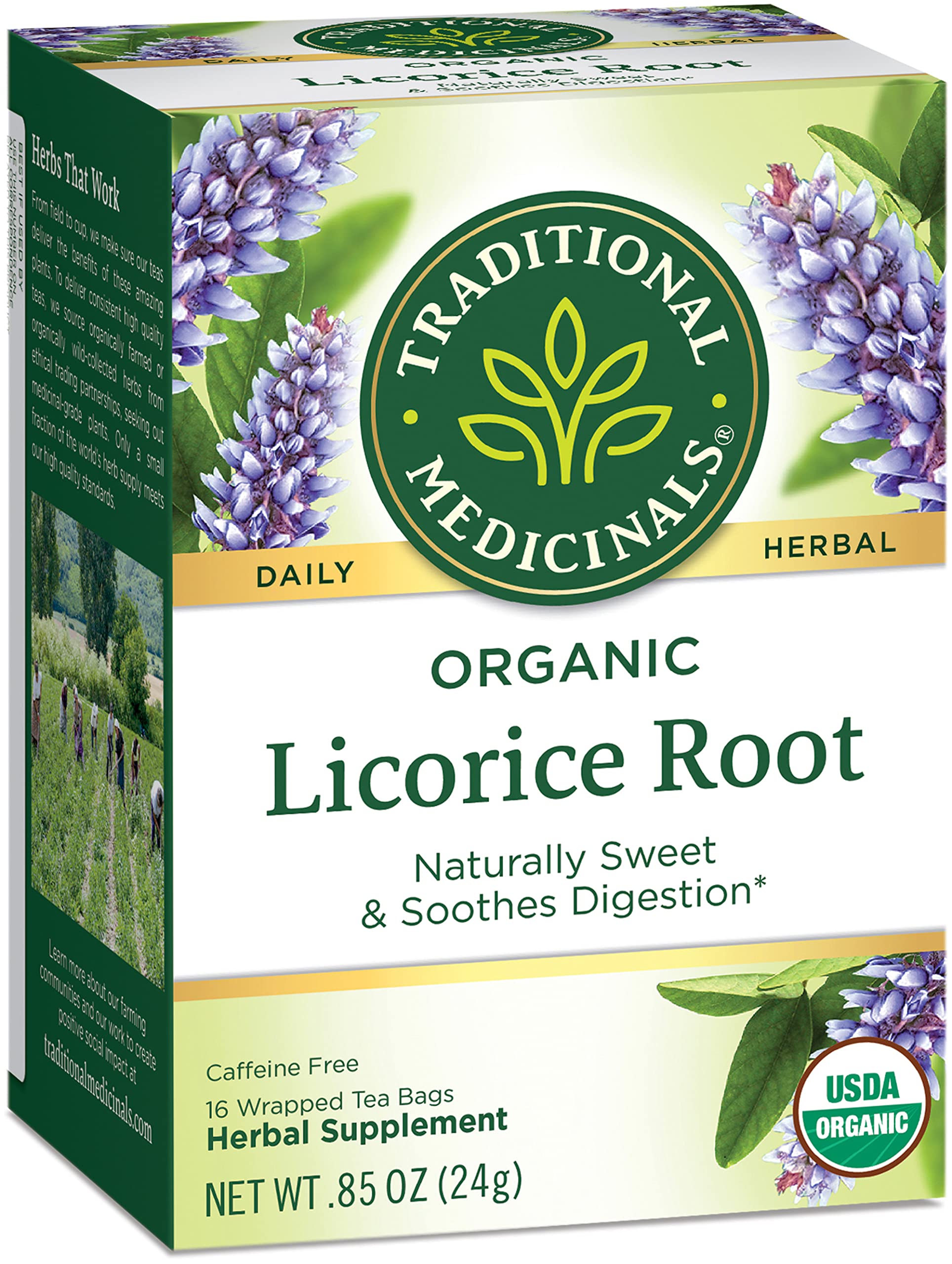 Traditional Medicinals Organic Red Clover, Caffeine Free, 16 Wrapped Tea Bags, 1.13 oz (32 g) - Nirvana Guru
