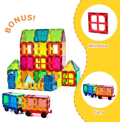 cossy 120Pcs Magnetic Tiles Magnetic 3D Building Blocks Set Educational Construction Toys for 3+ Year Kids with Stronger Magnets, Educational Toys, Recreational, Conventional Nirvana Guru